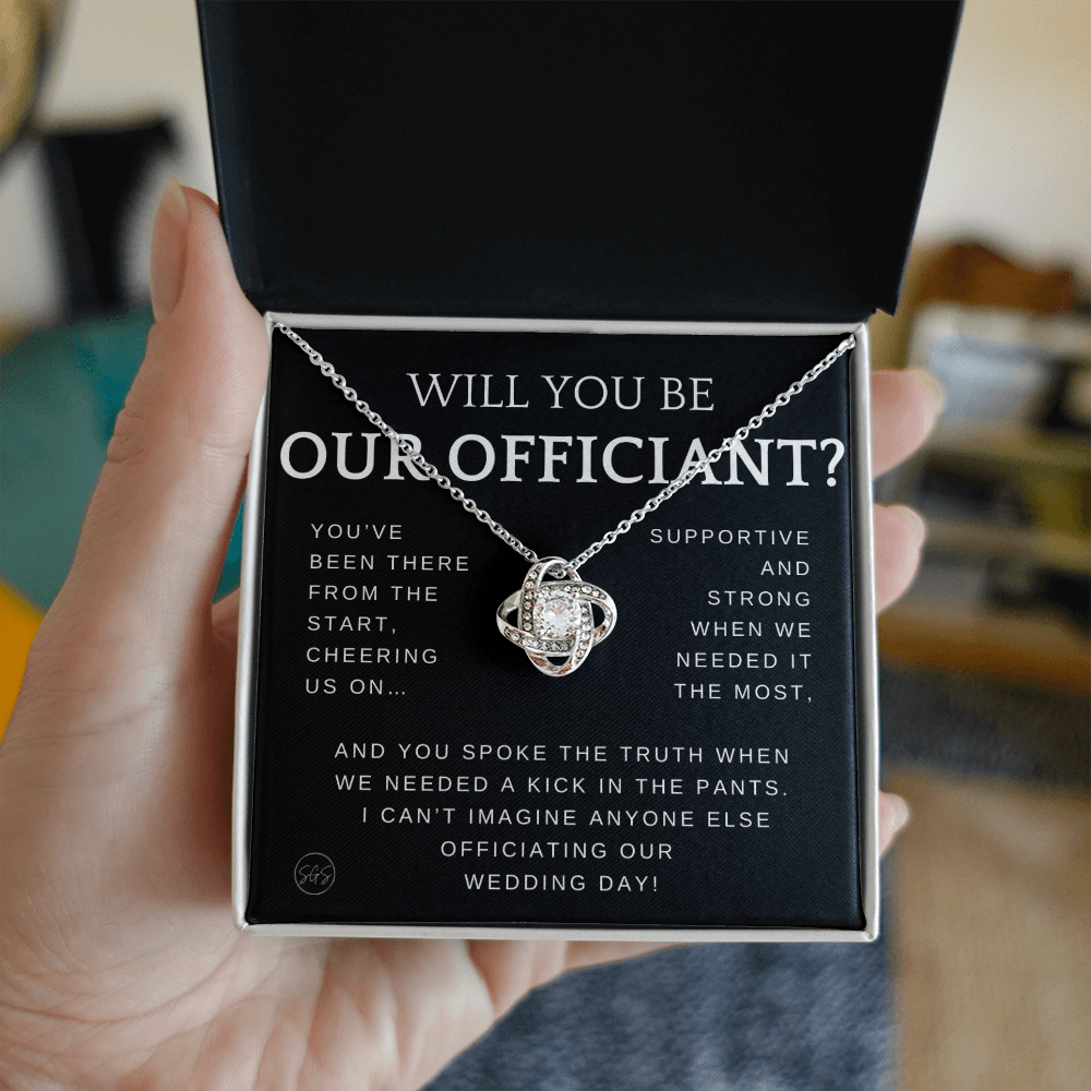 Wedding Officiant Proposal Gift | Will You Marry Us? Will You Be Our Officiant? For Friends, Best Friend Bestie Necklace Bridal Party 0131zK