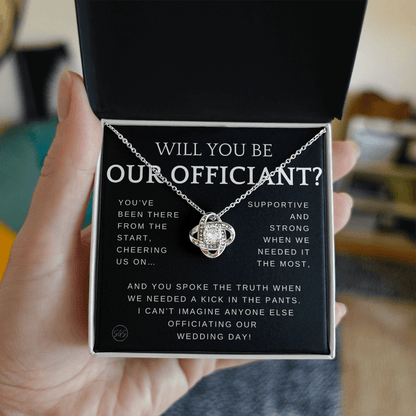 Wedding Officiant Proposal Gift | Will You Marry Us? Will You Be Our Officiant? For Friends, Best Friend Bestie Necklace Bridal Party 0131zK