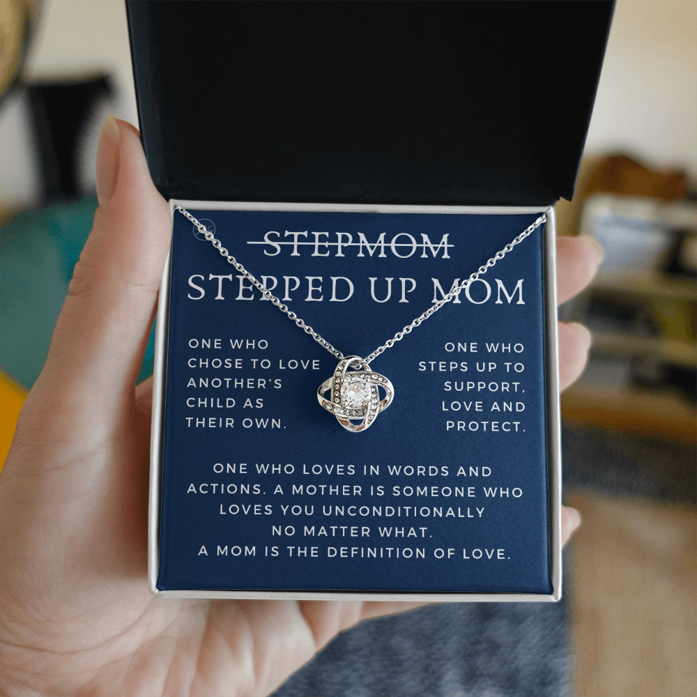 Stepped Up Mom | Gift for Stepmom, Bonus Mom, Stepmother, Grandma, Second Mama, From Step Daughter Son, Mother's Day, Birthday, Foster 125aK