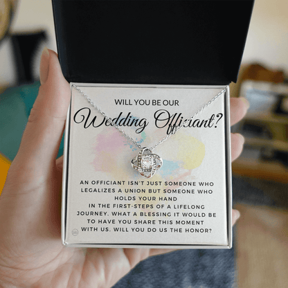 Wedding Officiant Proposal Gift | Will You Marry Us? Will You Be Our Officiant? For Friends, Best Friend Bestie Necklace Bridal Party 0131dK