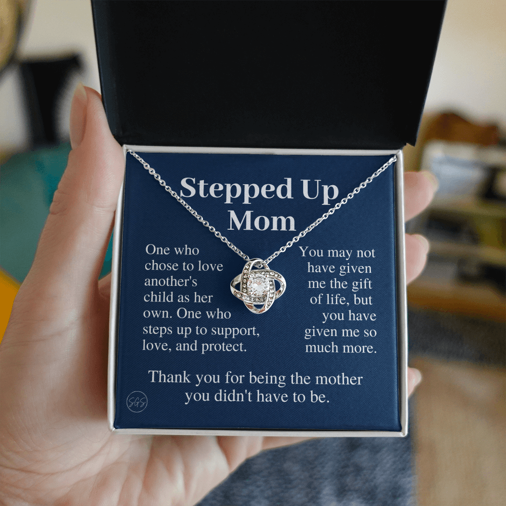 Stepped Up Mom | Gift for Stepmom, Bonus Mom, Stepmother, Grandma, Second Mama, From Step Daughter Son, Mother's Day, Birthday, Foster 125eK