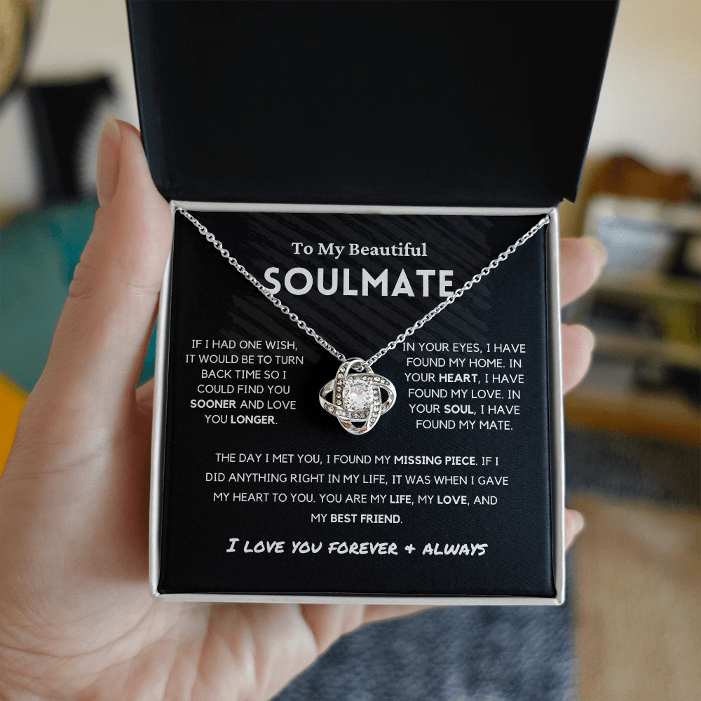 Soulmate - Missing Piece - Love Knot | Romantic Gift for Wife, Fiancé, Girlfriend - Anniversary Gift, Valentine's Day Present