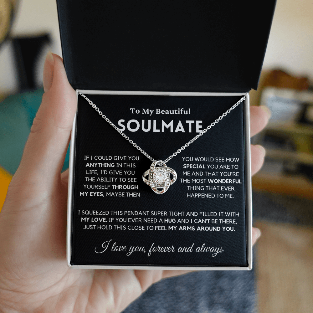 Soulmate - My Eyes - Necklace | Gift for Wife, Girlfriend, Fiance, Annviersary Gift, Valentine's Day Present, From Husband 04sa Necklace Love Knot