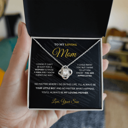 Gift For Mom from Son - I'll Always Be Your Little Boy - Love Knot Necklace