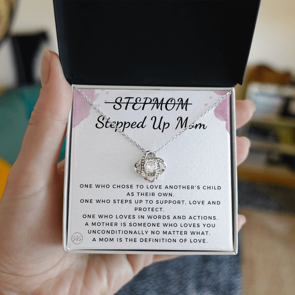 Stepped Up Mom | Gift for Stepmom, Bonus Mom, Stepmother, Grandma, Second Mama, From Step Daughter Son, Christmas, Birthday, Foster 1026fK