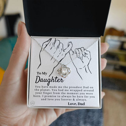 Daughter Gift (From Dad) | Father to Daughter Necklace, Pinky Promise Gift To Daughter From Dad, Daughter Necklace, Christmas Gift for Her