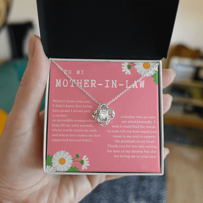 Personalized Knot Necklace for Your Mother-in-law | Mother's Day Gift, From Daughter-in-Law, Mother in Love MIL8k