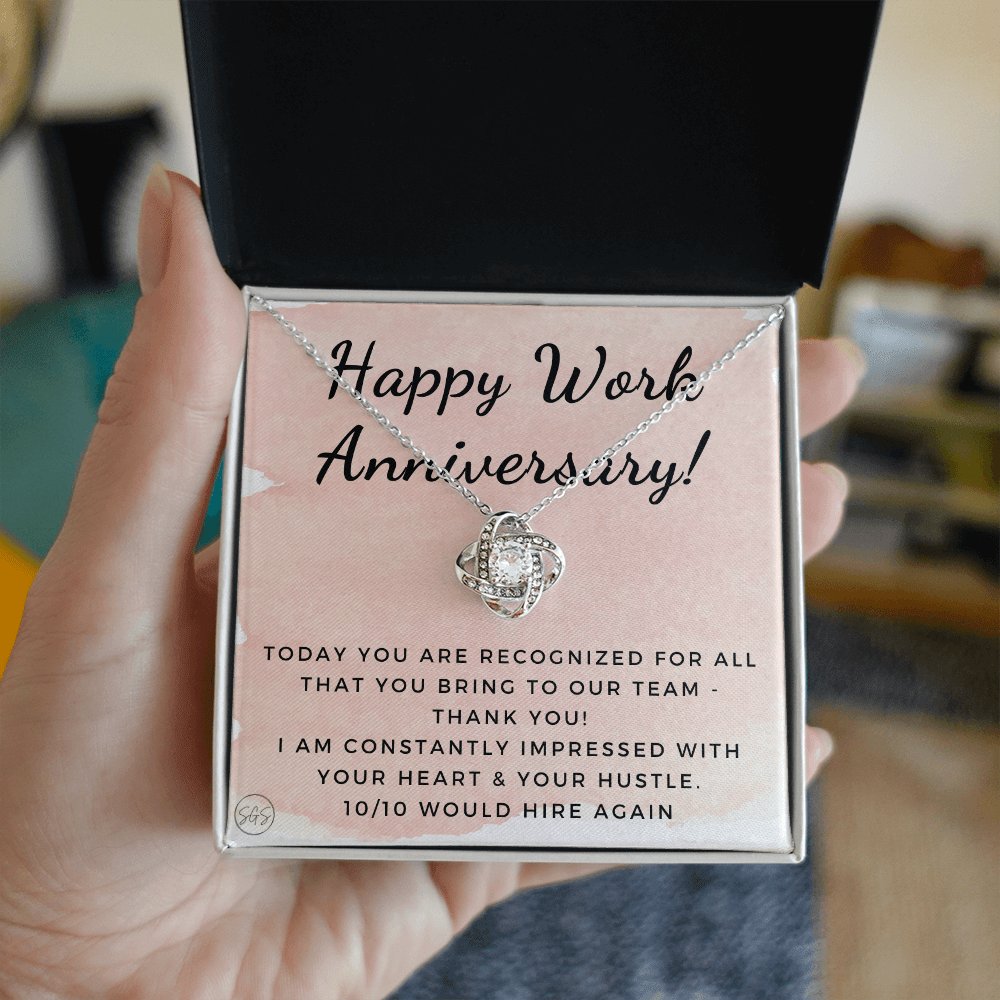 Happy Work Anniversary! Gift From Boss, Hustle, Congrats, Thank You, Christmas, Necklace, Team, Office Present, Employee Appreciation 1029aKA