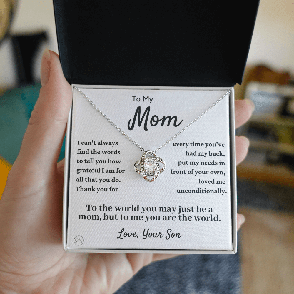 Mom - Loved Mother - Necklace | Gift for Mother From Son, Mother's Day Necklace, I'll Always Be Your Little Boy, Birthday Gift for Mom, Knot