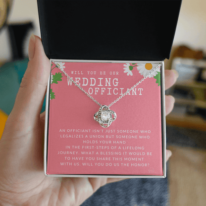 Wedding Officiant Proposal Gift | Will You Marry Us? Will You Be Our Officiant? For Friends, Best Friend Bestie Necklace Bridal Party 0131fK