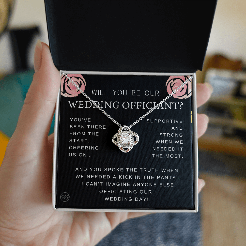Wedding Officiant Proposal Gift | Will You Marry Us? Will You Be Our Officiant? For Friends, Best Friend Bestie Necklace Bridal Party 0131K