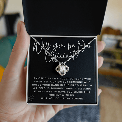 Wedding Officiant Proposal Gift | Will You Marry Us? Will You Be Our Officiant? For Friends, Best Friend Bestie Necklace Bridal Party  0817cK2