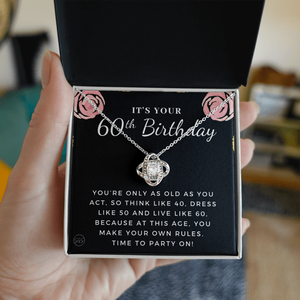 60th Birthday Gift for Women | Bday Present for Mom, Stepmom, Grandma, Friend, Employee, Funny and Heartfelt Card and Necklace 2806k