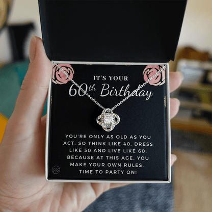 60th Birthday Gift for Women | Bday Present for Mom, Stepmom, Grandma, Friend, Employee, Funny and Heartfelt Card and Necklace 2806k