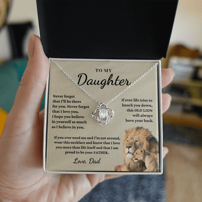 Daughter - Proud of you - Necklace | Gift for Daughter from Dad, Proud to be Your Father, Graduation Gift, Birthday, This Old Lion