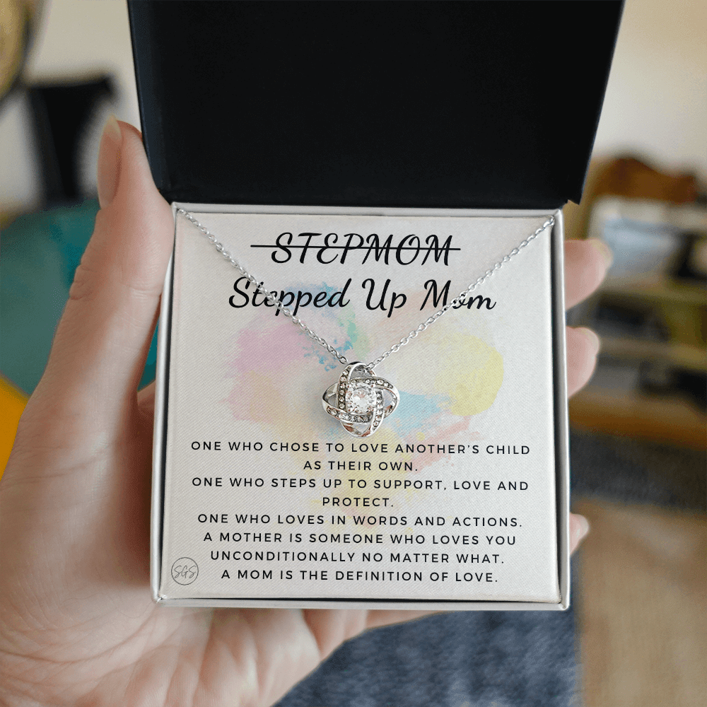 Stepped Up Mom | Gift for Stepmom, Bonus Mom, Stepmother, Grandma, Second Mama, From Step Daughter Son, Christmas, Birthday, Foster 1026eK