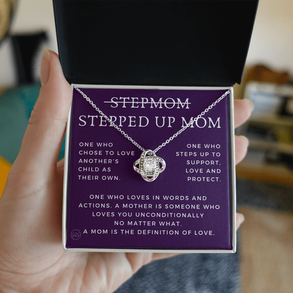 Stepped Up Mom | Gift for Stepmom, Bonus Mom, Stepmother, Grandma, Second Mama, From Step Daughter Son, Mother's Day, Birthday, Foster 125bK