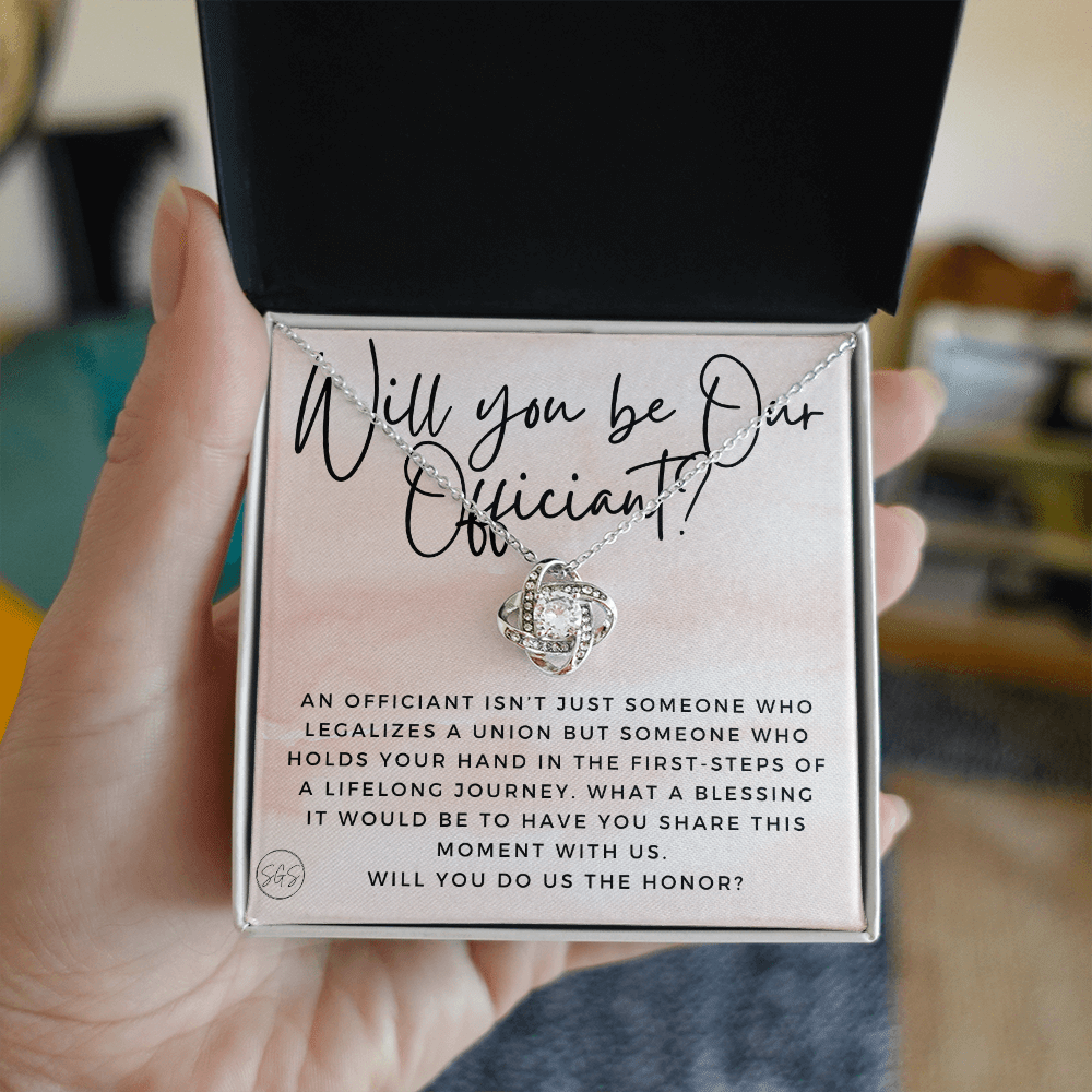 Wedding Officiant Proposal Gift | Will You Marry Us? Will You Be Our Officiant? For Friends, Best Friend Bestie Necklace Bridal Party H0817K2