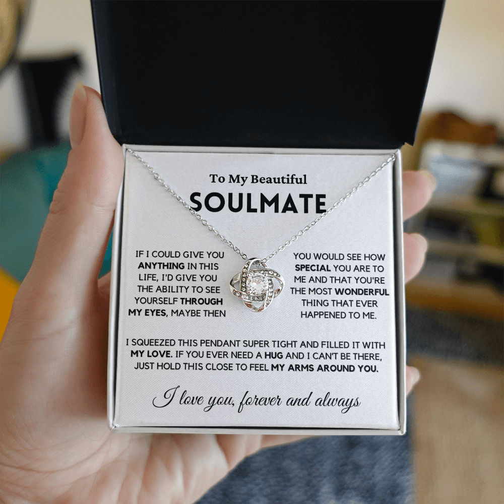Soulmate - My Eyes - Necklace | Gift for Wife, Girlfriend, Fiance, Annviersary Gift, Valentine's Day Present, From Husband 04sb Necklace Love Knot