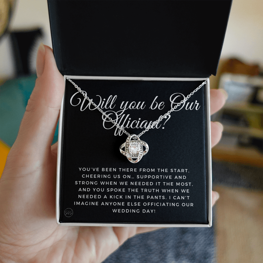 Wedding Officiant Proposal Gift | Will You Marry Us? Will You Be Our Officiant? For Friends, Best Friend Bestie Necklace Bridal Party 0131xK