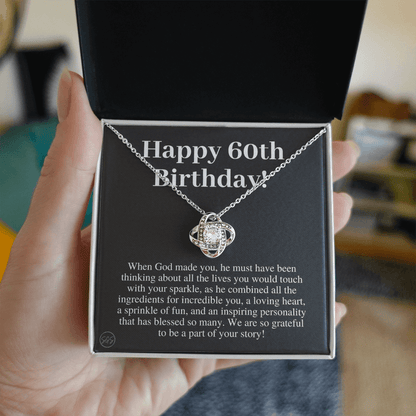 60th Birthday Gift for Women | Bday Present for Mom, Stepmom, Grandma, Friend, Employee, Funny and Heartfelt Card and Necklace 2802k