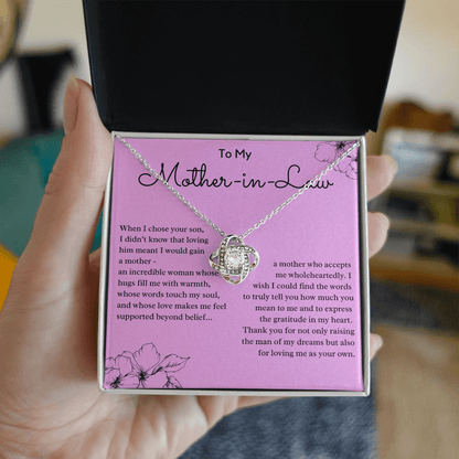 Personalized Knot Necklace for Your Mother-in-law | Mother's Day Gift, From Daughter-in-Law, Mother in Love MIL3k