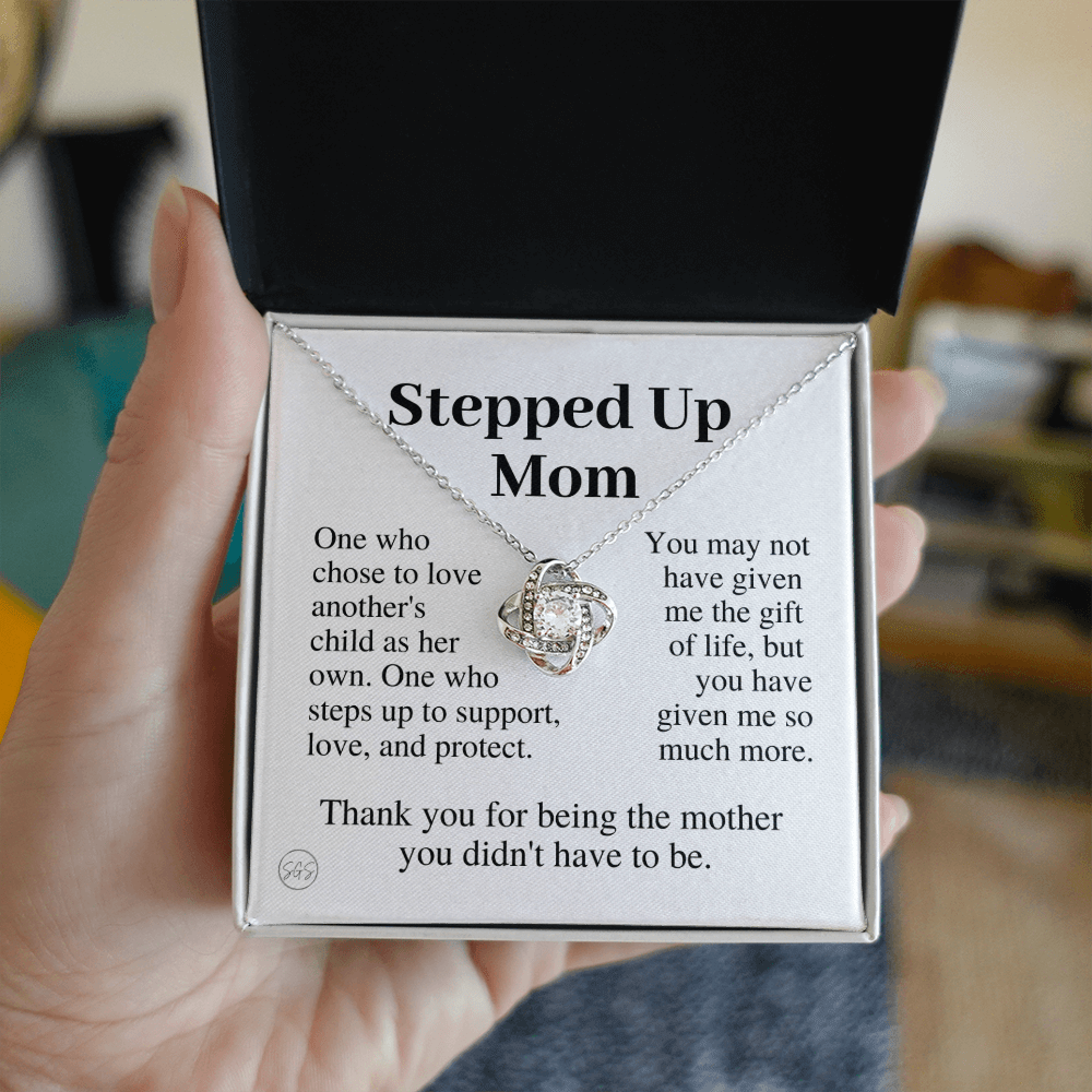 Stepped Up Mom | Gift for Stepmom, Bonus Mom, Stepmother, Grandma, Second Mama, From Step Daughter Son, Mother's Day, Birthday, Foster 125hK