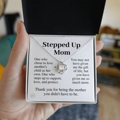 Stepped Up Mom | Gift for Stepmom, Bonus Mom, Stepmother, Grandma, Second Mama, From Step Daughter Son, Mother's Day, Birthday, Foster 125hK