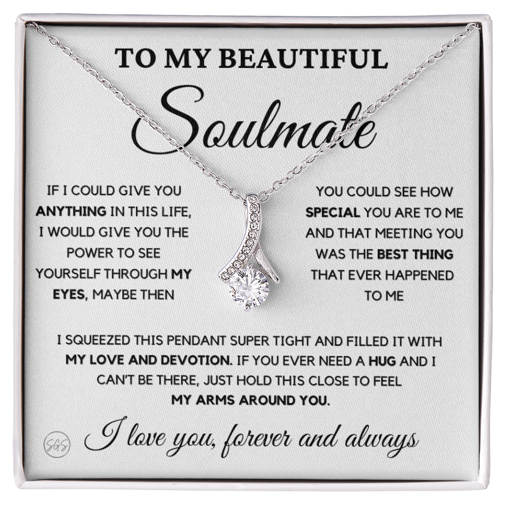 To My Beautiful Soulmate | Love Knot Necklace - Gift for Wife, Gift for Girlfriend, Gift for Fiance, Future Wife, Anniversary for Her 0503aB