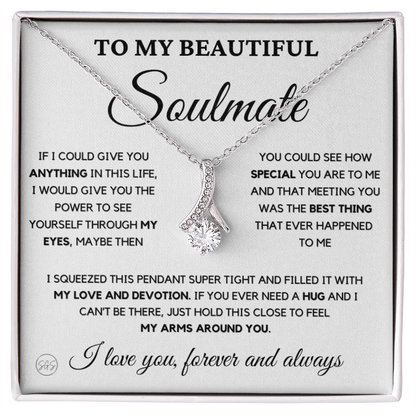 To My Beautiful Soulmate | Love Knot Necklace - Gift for Wife, Gift for Girlfriend, Gift for Fiance, Future Wife, Anniversary for Her 0503aB