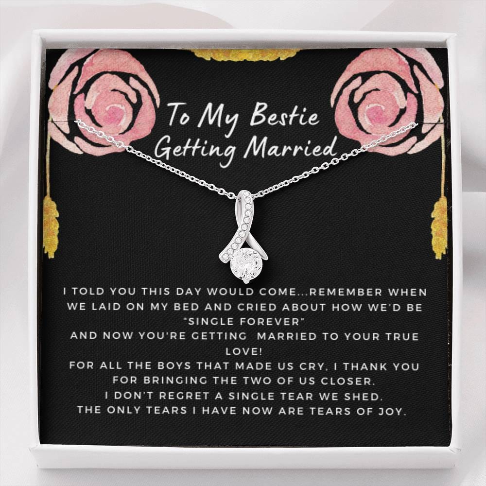 Gift for Bestie Getting Married | Necklace, BFF Wedding, Bridal Shower Gift for Bride, From Best Friend, Soulmate, Best Friends Quote, Sister Getting Married, Beauty Rose C