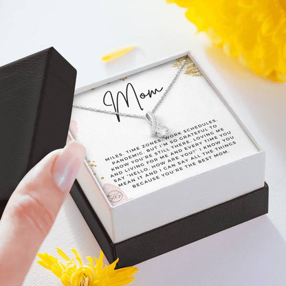 0921b Long Distance Mom Necklace Beauty