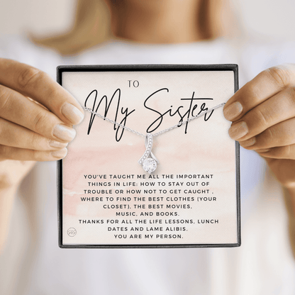 Gift for My Sister | You Are My Person, Thank You, Birthday, Sisters, Wedding, Christmas Gift to Sister From Sister, Sister-in-Law 1113fBA