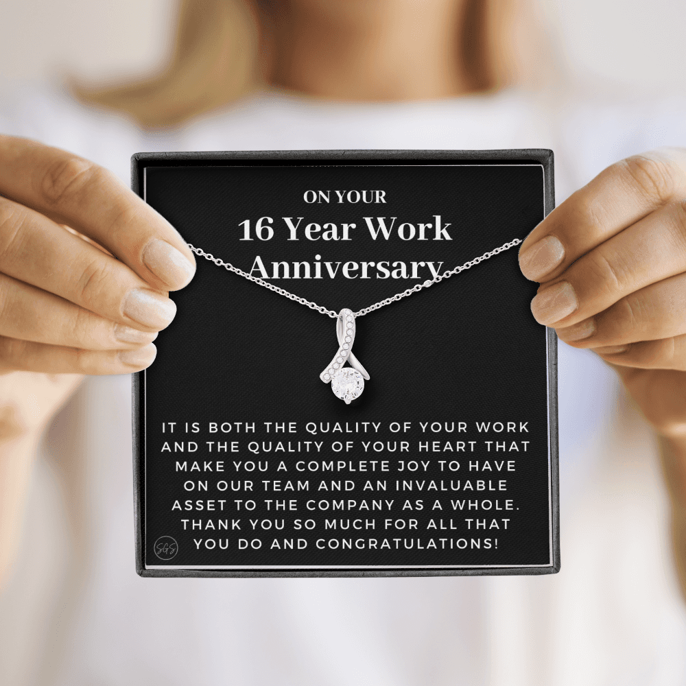 16 Year Job Anniversary Gift | Thank You Gift from Boss, Employee Work Appreciation, Co-Worker, Congrats, Years of Service AN16B