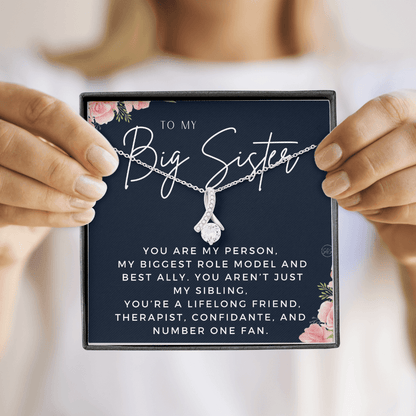 Big Sister Gift | Necklace for Older Sister, Christmas Idea, Birthday Present from Younger Sister, Best Big Sis, Heartfelt & Cute 1111bBA