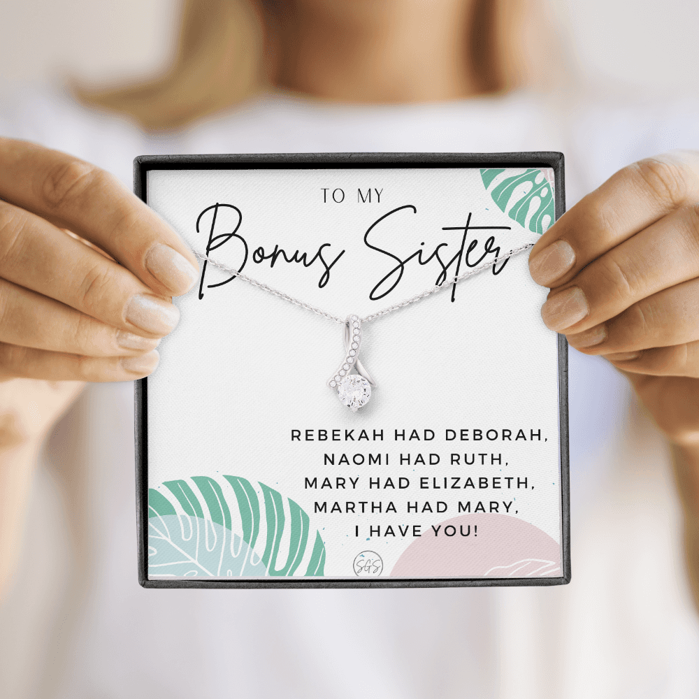 Bonus Sister Gift | Sister in Law Gift, Best Friend Necklace, Roommate, Step Sister, Christian, Birthday 25th, 16th, 30th, Christmas 1104gBA