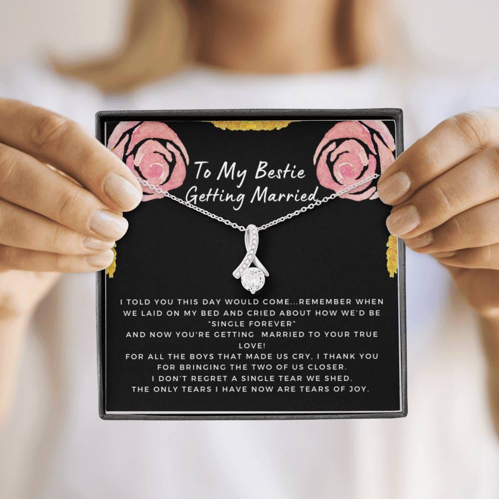 Gift for Bestie Getting Married | Necklace, BFF Wedding, Bridal Shower Gift for Bride, From Best Friend, Soulmate, Best Friends Quote, Sister Getting Married, Beauty Rose C