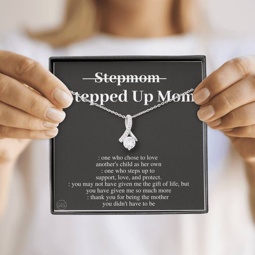Stepped Up Mom | Gift for Stepmom, Bonus Mom, Stepmother, Mother's Day Present, Grandma, Second Mama, From Step Daughter Son, Christmas, Birthday, Foster 1105dB