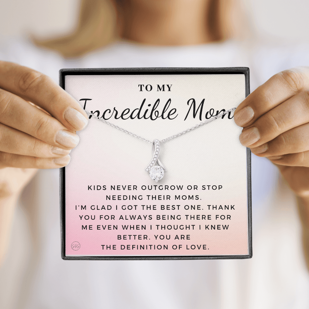 Gift for Mom | For An Incredible Mom, Mother's Day Necklace, From Daughter, From Son, Thank You Mom, Birthday Gift, Christmas Gift 1112bBA