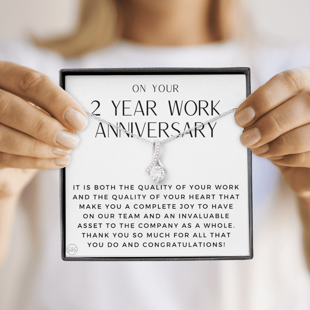 2 Year Job Anniversary Gift | Thank You Gift from Boss, Employee Work Appreciation, Co-Worker, Congrats, Years of Service WA2b