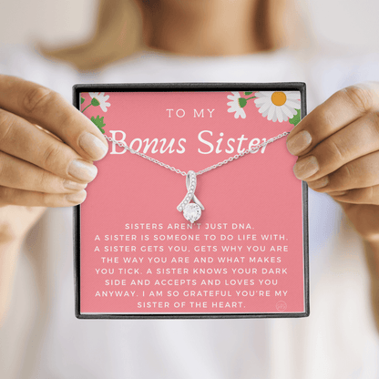 Bonus Sister Gift | Sister in Law Gift, Best Friend Necklace, Roommate, Step Sister, Christian, Birthday 25th, 16th, 30th, Christmas 1104bBA