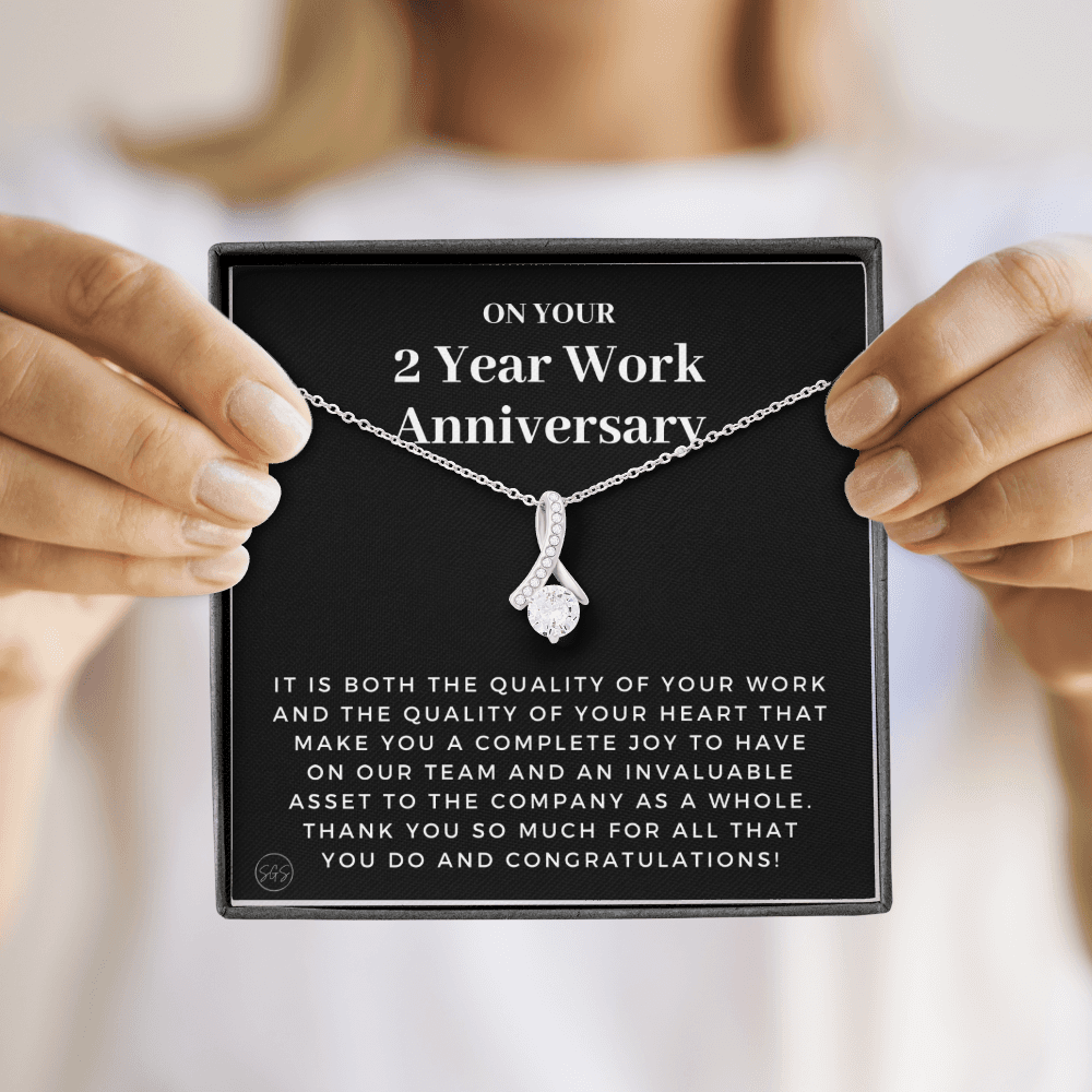 2 Year Job Anniversary Gift | Thank You Gift from Boss, Employee Work Appreciation, Co-Worker, Congrats, Years of Service AN02B