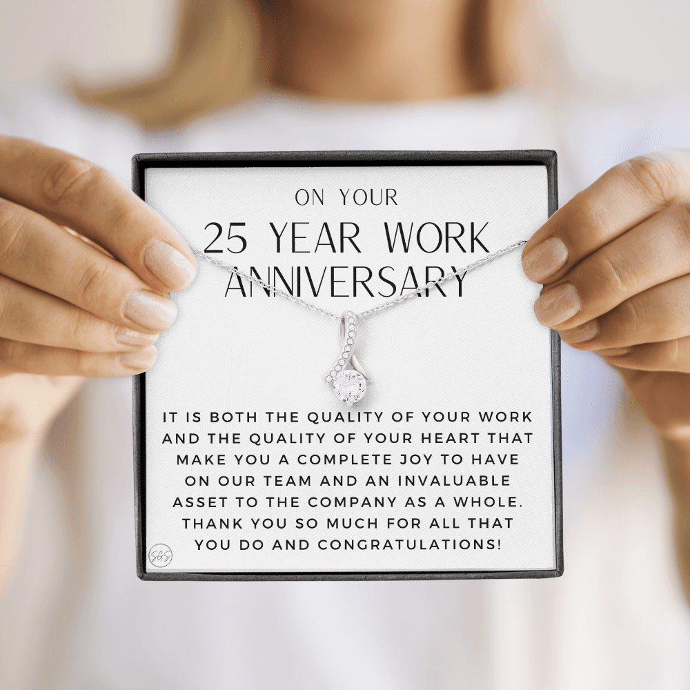 25 Year Job Anniversary Gift | Thank You Gift from Boss, Employee Work Appreciation, Co-Worker, Congrats, Years of Service WA25b