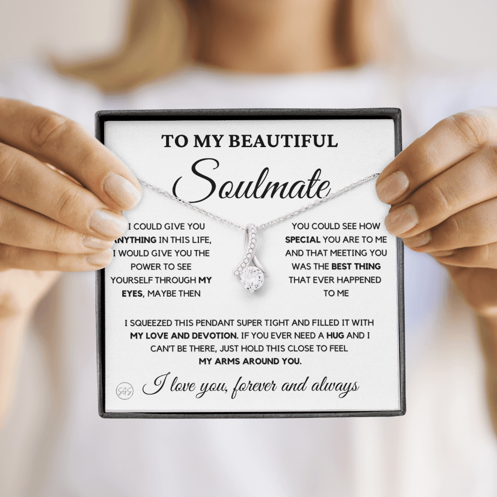 To My Beautiful Soulmate | Love Knot Necklace - Gift for Wife, Gift for Girlfriend, Gift for Fiance, Future Wife, Anniversary for Her 0503aB