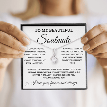 To My Beautiful Soulmate | Love Knot Necklace - Gift for Wife, Gift for Girlfriend, Gift for Fiance, Future Wife, Anniversary for Her 0503aB
