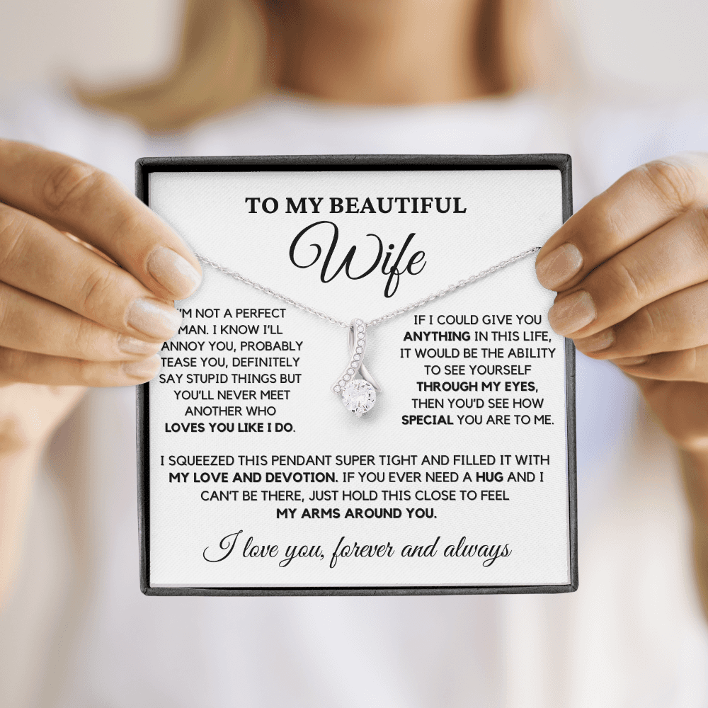 Romantic Gift for Wife - No One Loves You Like I Do | Anniversary Gift from Husband, Valentine's Day Present, Alluring Beauty Necklace