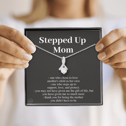 Stepped Up Mom | Gift for Stepmom, Bonus Mom, Stepmother, Grandma, Second Mama, From Step Daughter Son, Christmas, Birthday, Foster 1105aB