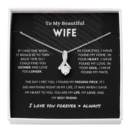 Soulmate - Missing Piece - Eternal Hope Necklace | Romantic Gift for Wife, Fiancé, Girlfriend, Valentine's Day Present 0201cB