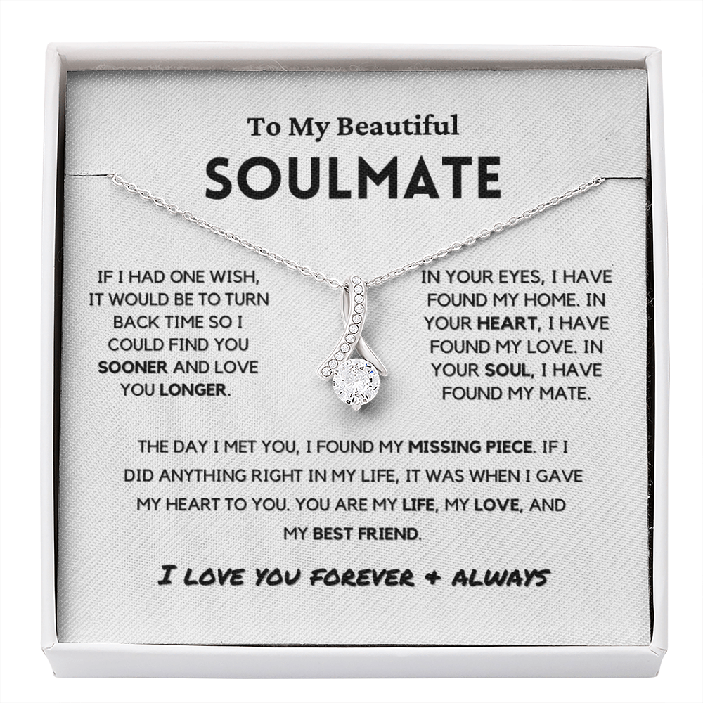 Soulmate - Missing Piece - Eternal Hope Necklace | Romantic Gift for Wife, Fiancé, Girlfriend, Valentine's Day Present 0201aB