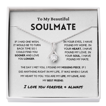 Soulmate - Missing Piece - Eternal Hope Necklace | Romantic Gift for Wife, Fiancé, Girlfriend, Valentine's Day Present 0201aB